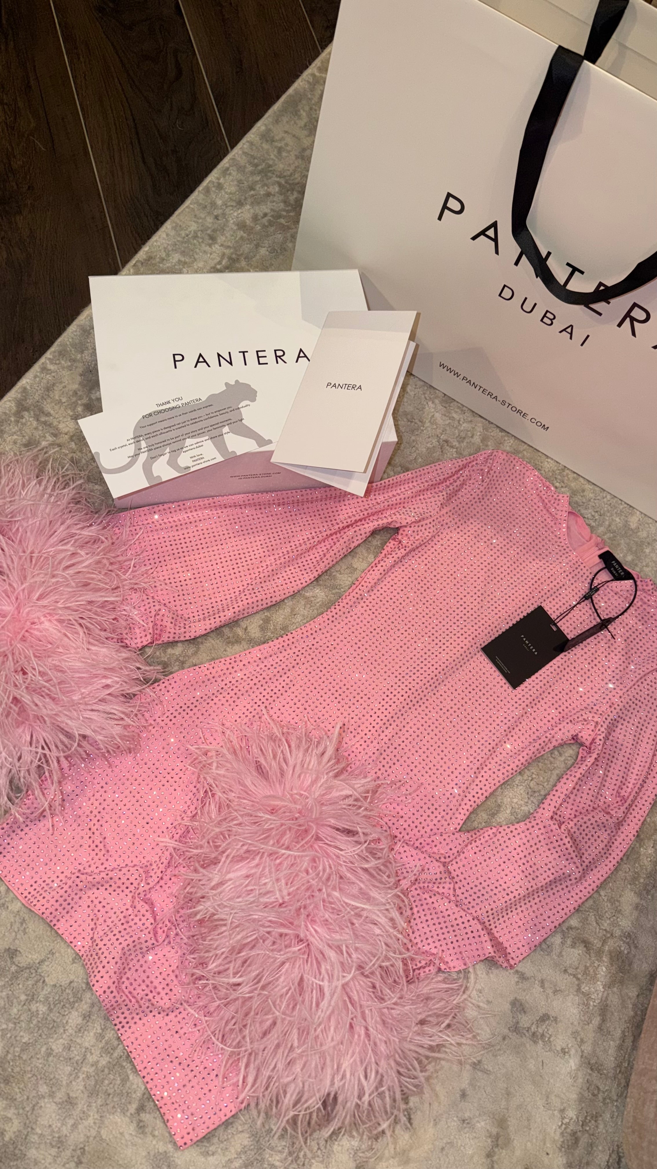 GODDESS BABY PINK CRYSTAL DRESS