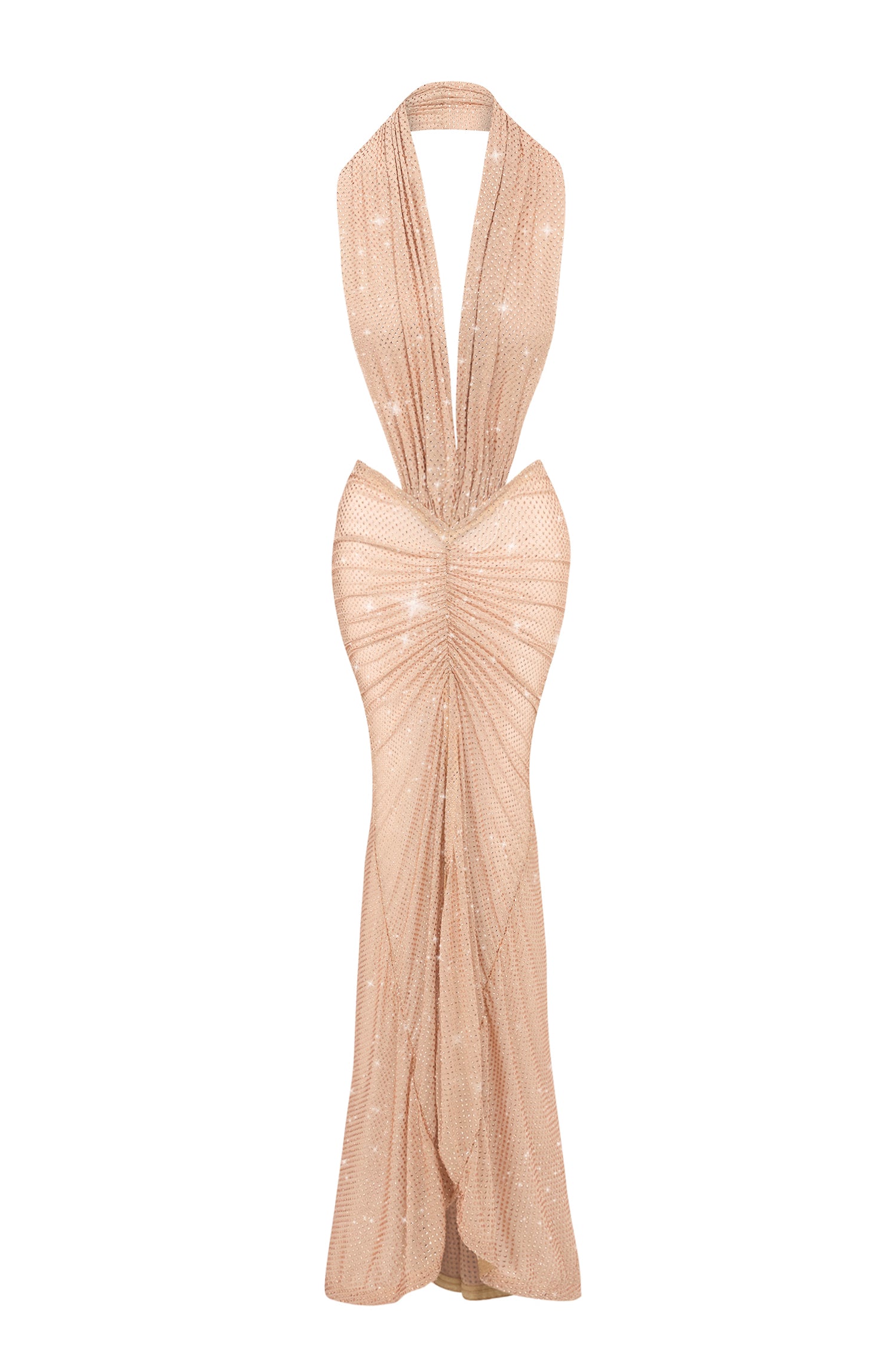 SILK NUDE CRYSTAL DRESS