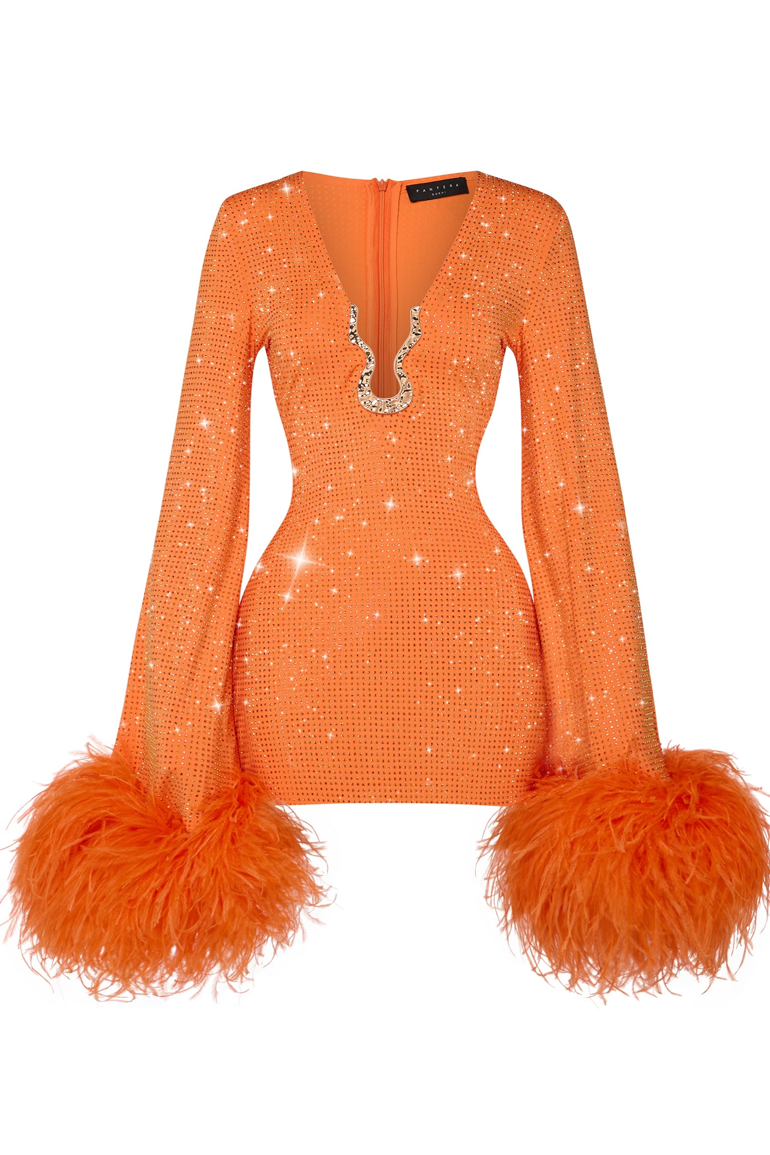 FEMME FATALE CRYSTAL ORANGE DRESS