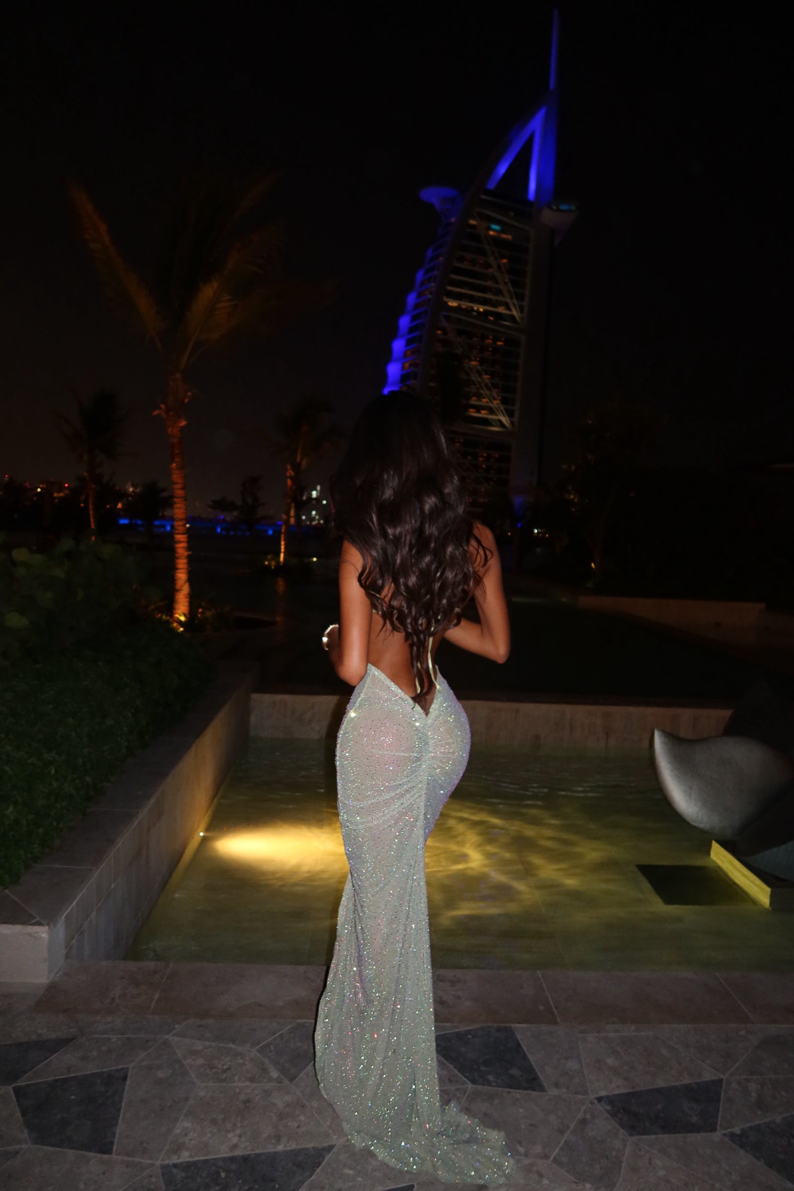 MINT SPARKLE CRYSTAL DRESS