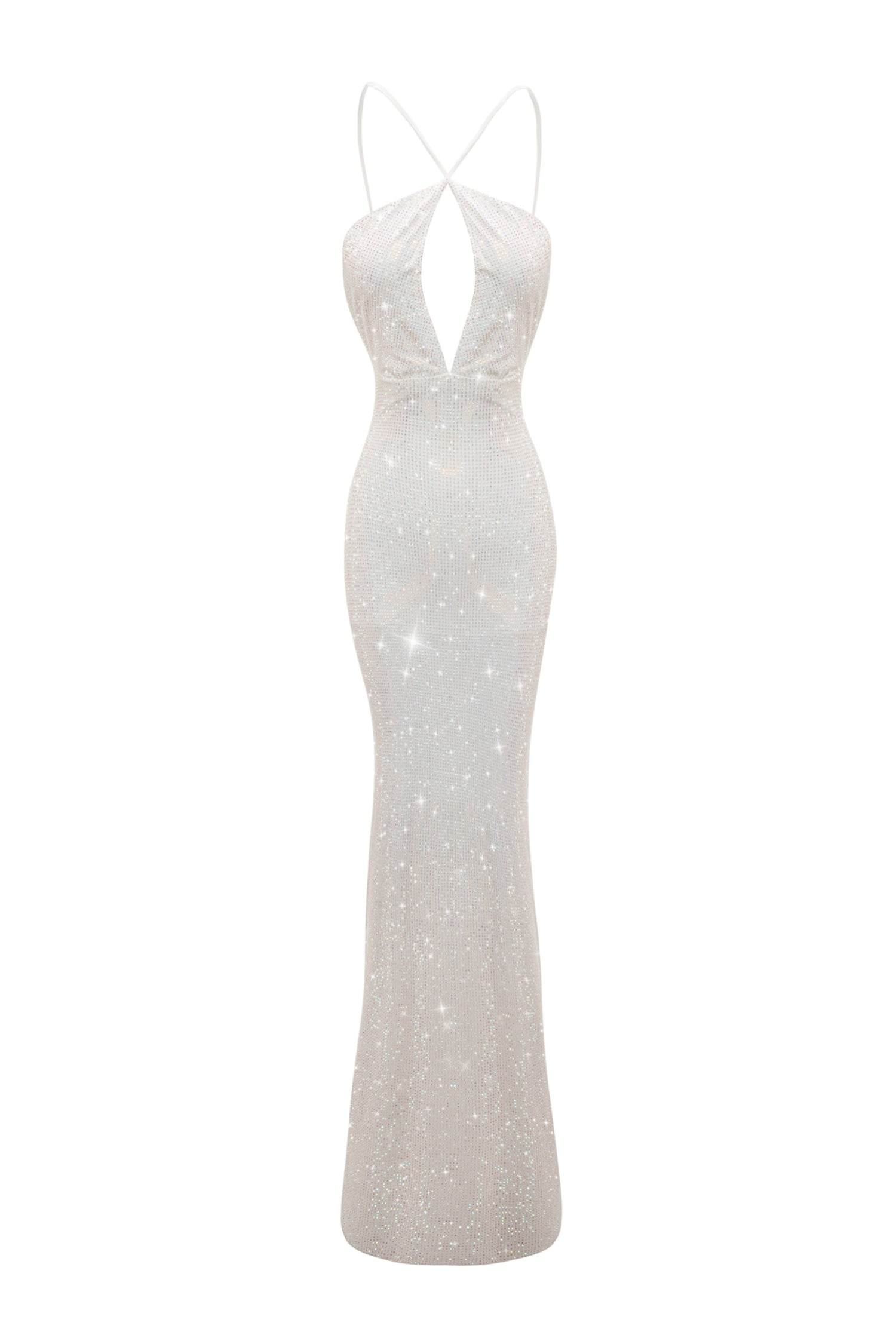 CRYSTAL SHINY WHITE DRESS