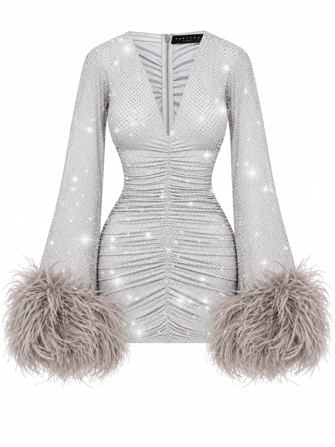 LARA CRYSTAL SILVER DRESS
