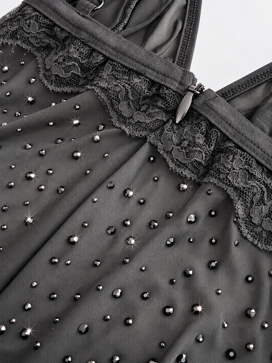 LESSI CRYSTAL MESH DRESS