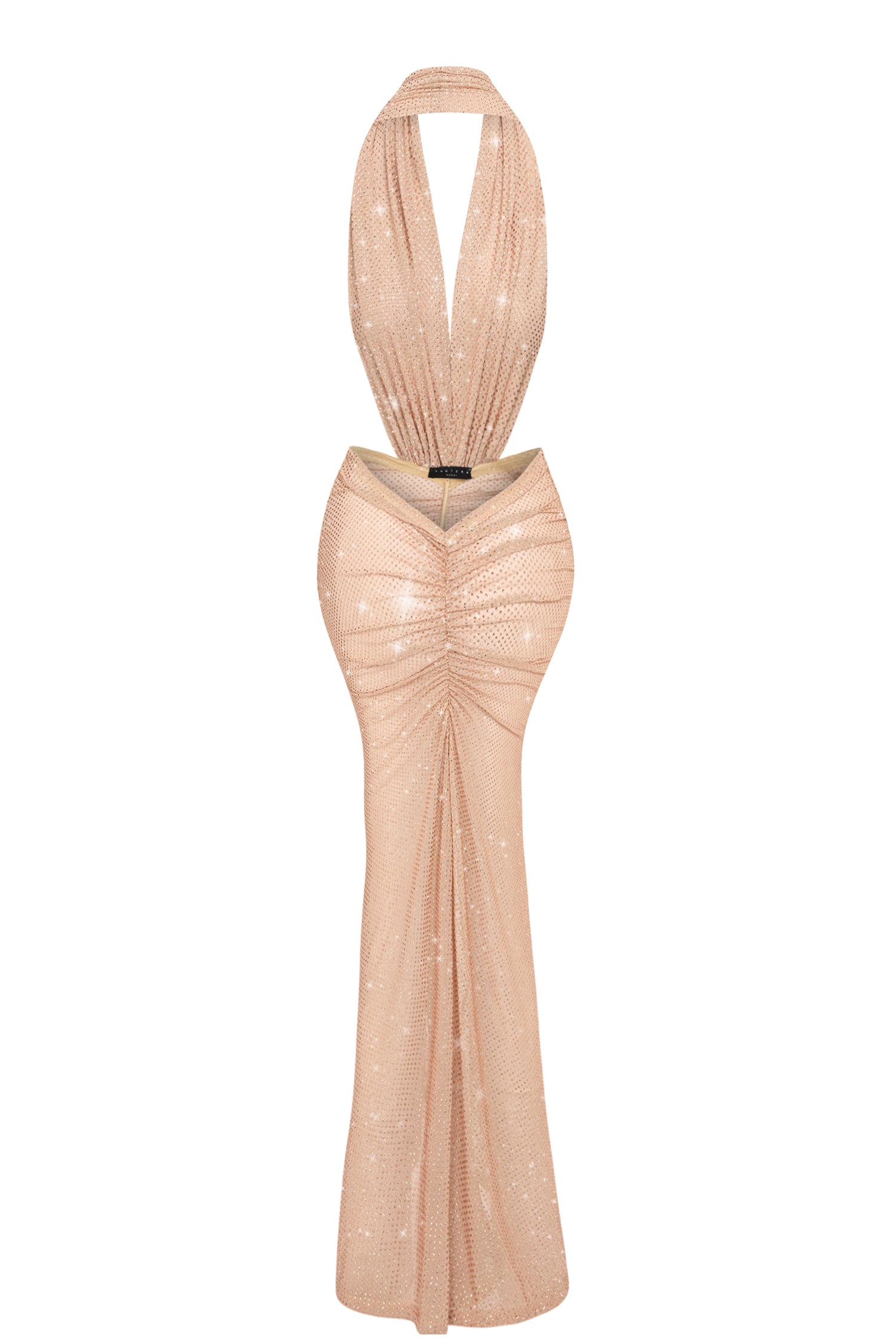 SILK NUDE CRYSTAL DRESS