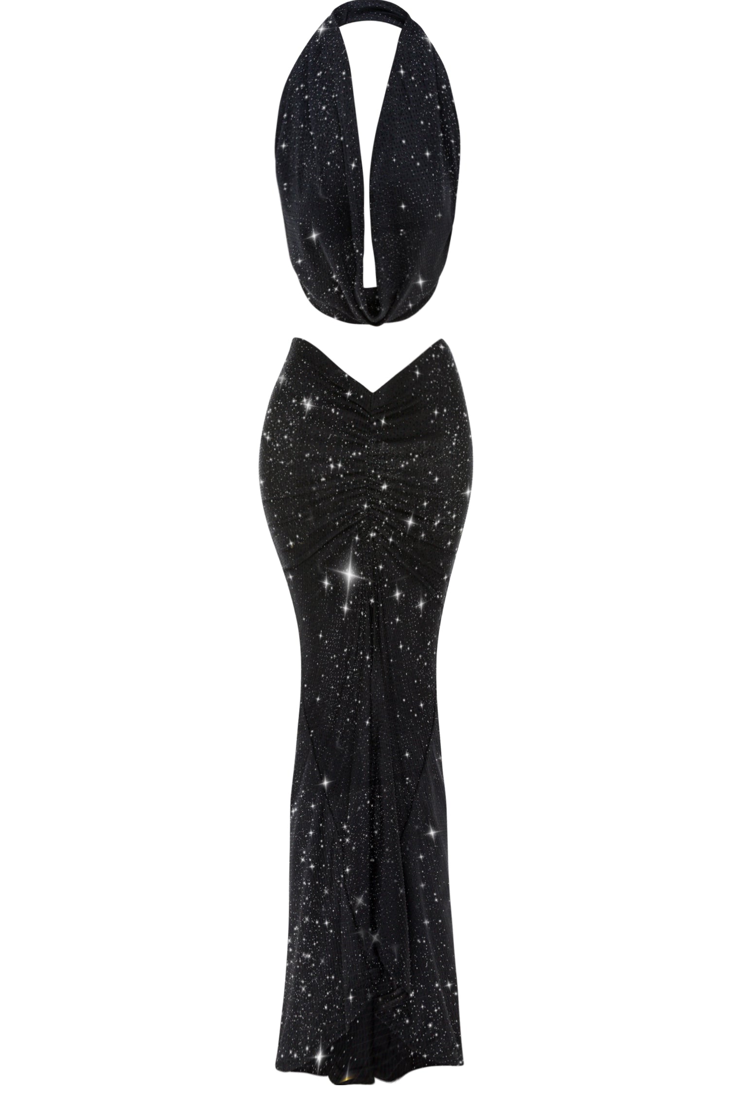 CRYSTAL TWO-PIECE BLACK SET