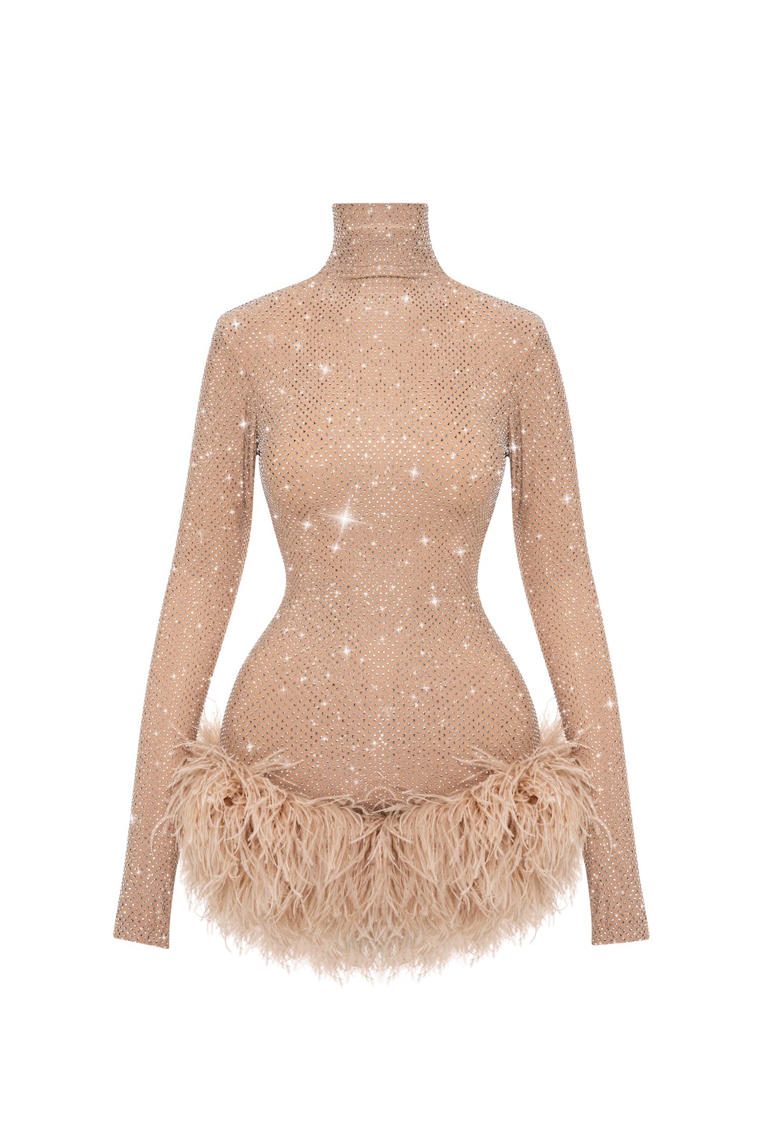 JIMMYZ CRYSTAL CHAMPAGNE DRESS