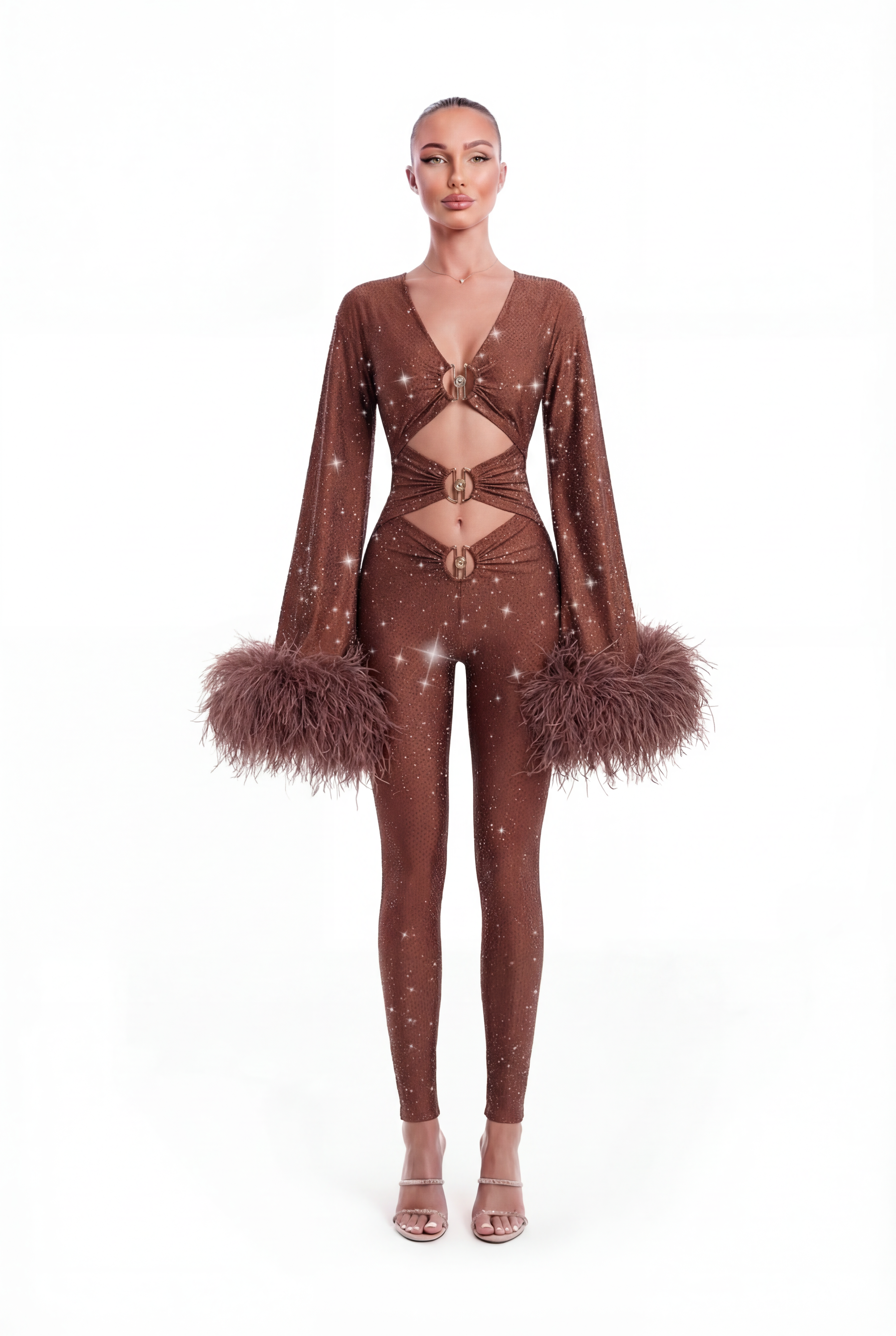 KOBRA CHOCOLATE CRYSTAL JUMPSUIT